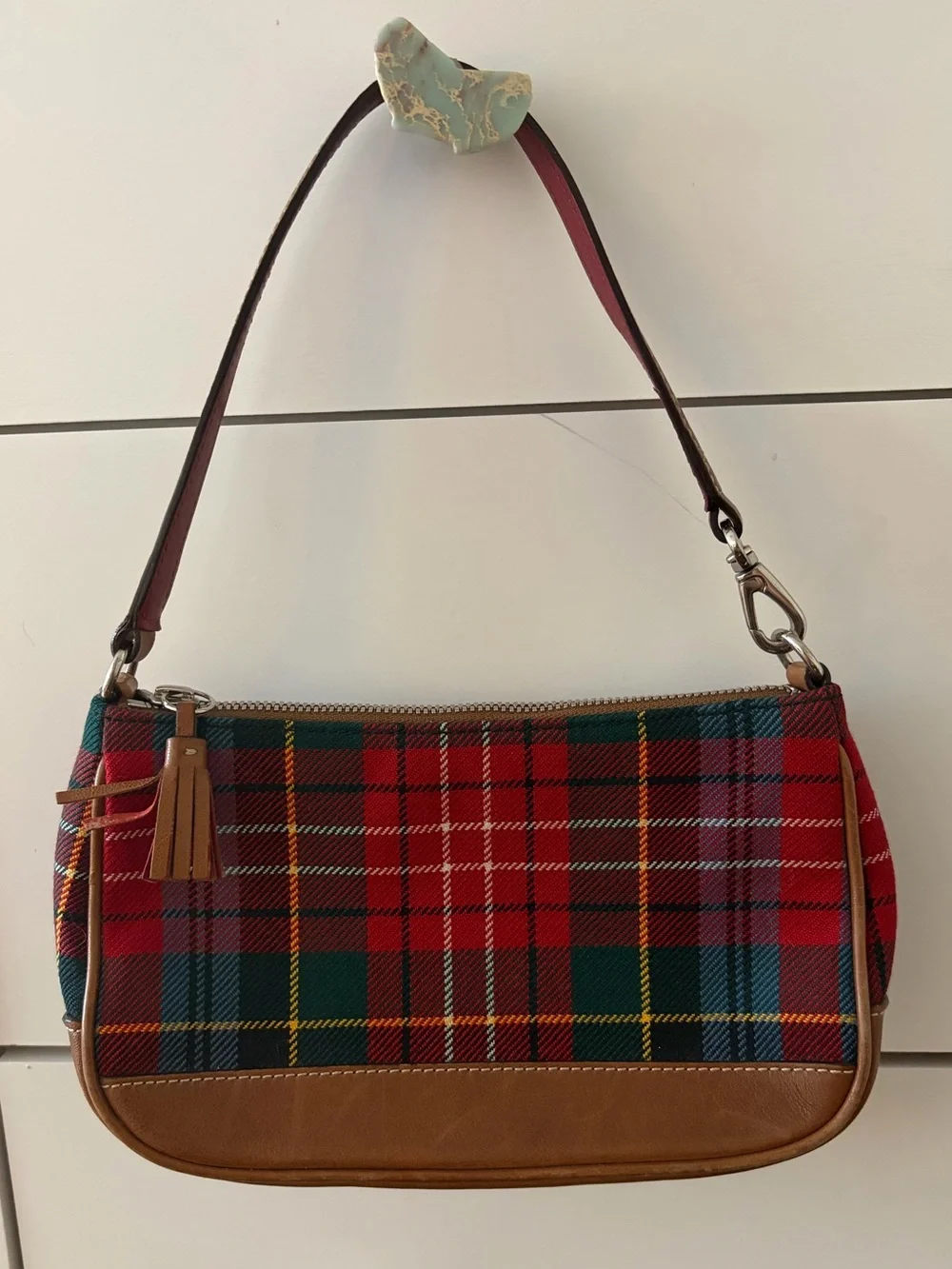 VINTAGE COACH Y2K Plaid Tartan Holiday Collection Demi Shoulder Bag Pochette